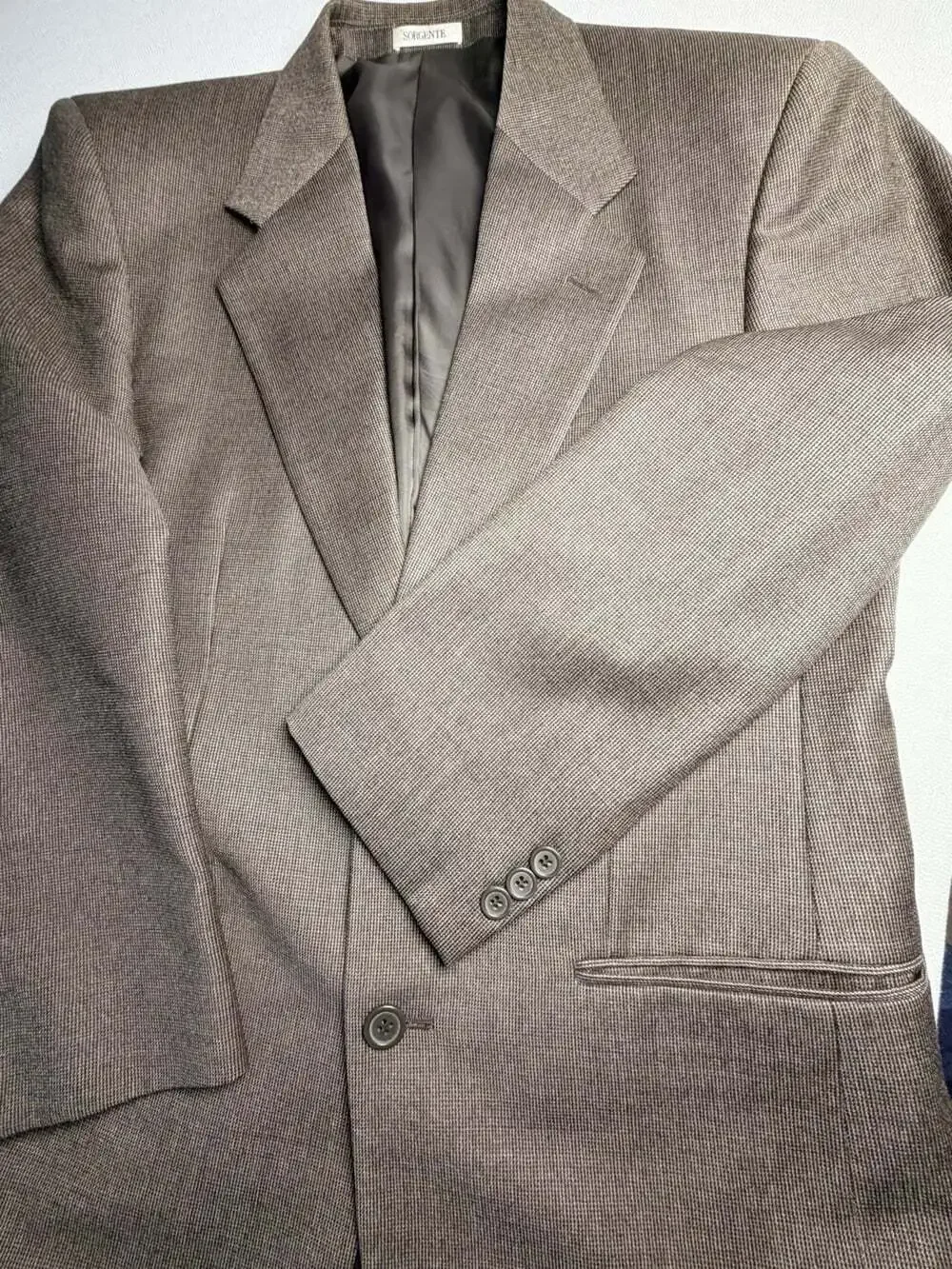 Sorgente Men’s Wool Structured Academia Blazer Vintage 97 Brown Retro  36S-38S
